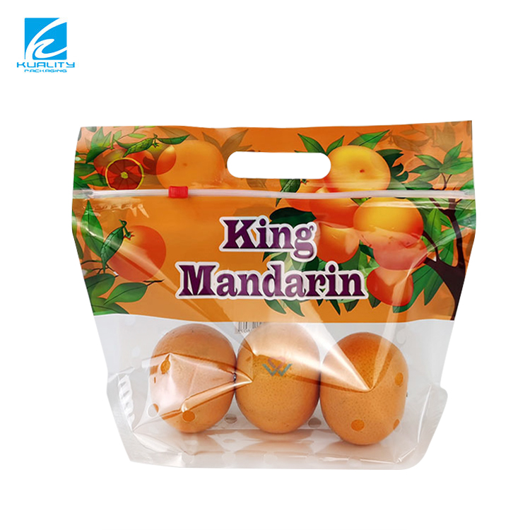 Resealable fruit and vegetable packaging bags