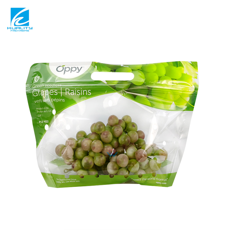 Transparent vegetable packaging bags with perforations