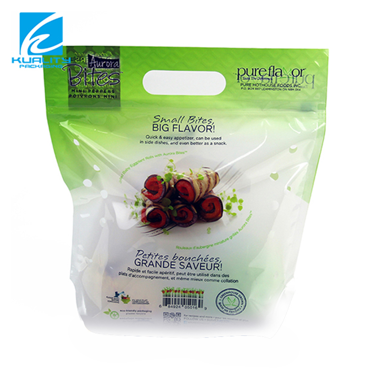 Resealable fruit and vegetable packaging bags
