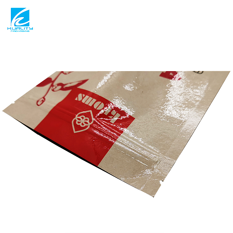 Custom Resealable Kraft Paper Aluminum Foil Stand Up Pouch