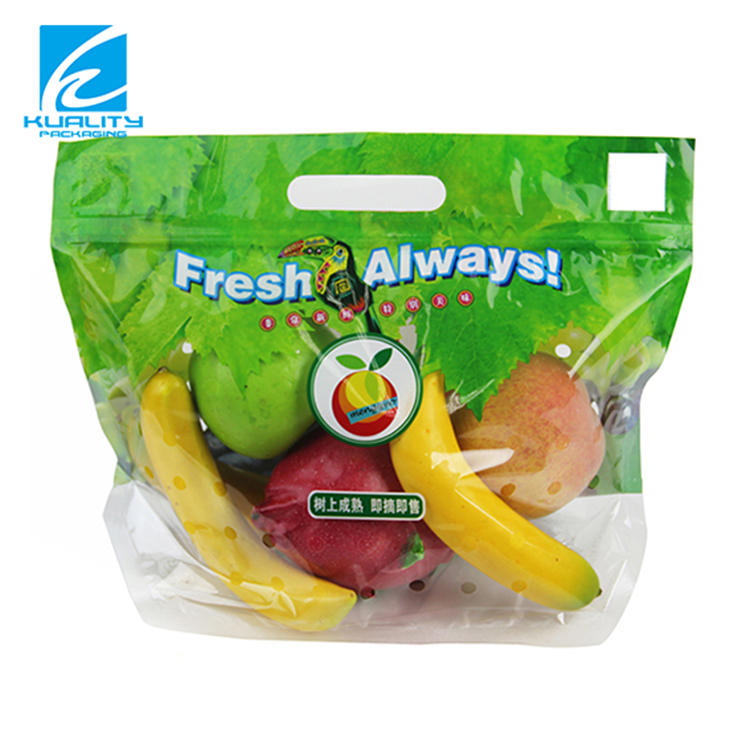 Resealable fruit and vegetable packaging bags