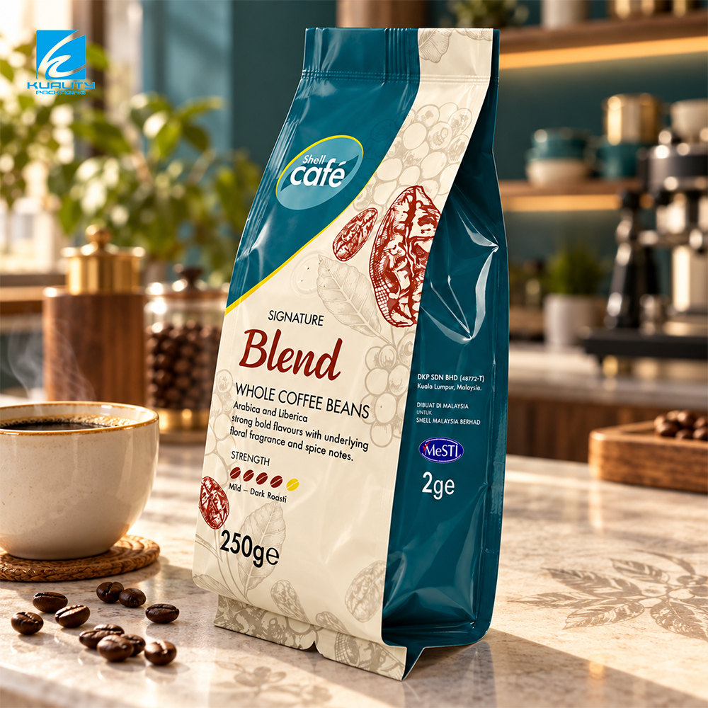 Custom Four Side Seal Coffee Pouch Packaging