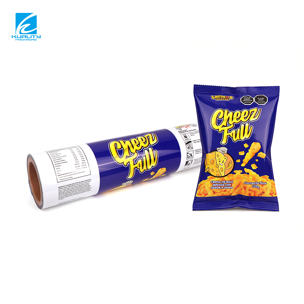 Custom Potato Chips Packaging Film Double Side Printing Aluminum Laminated Heat Seal Roll Film