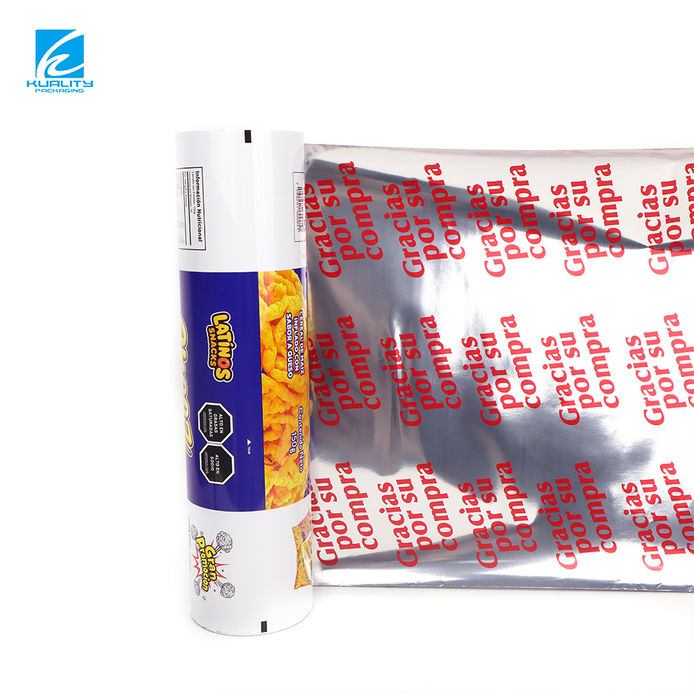Custom Potato Chips Packaging Film Double Side Printing Aluminum Laminated Heat Seal Roll Film