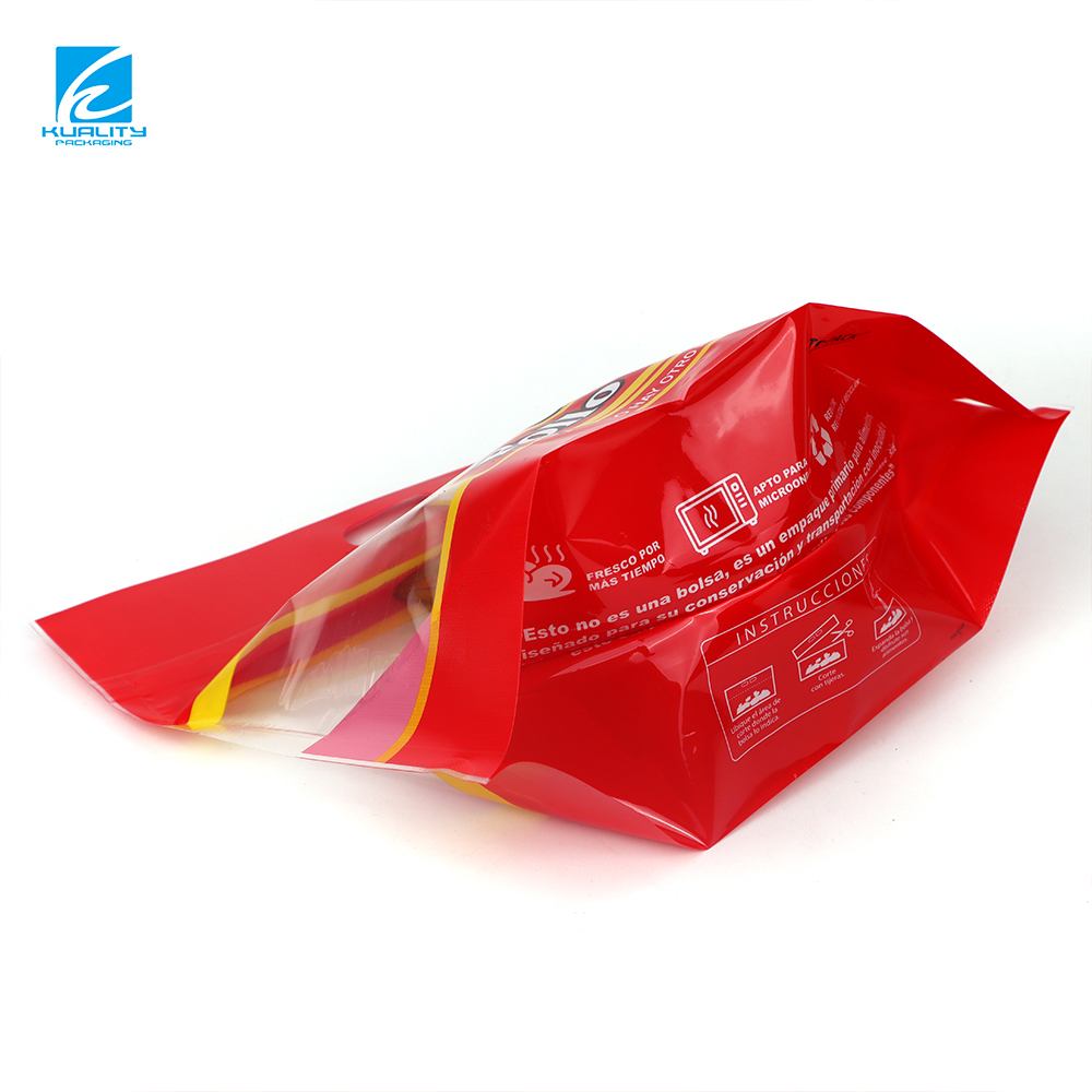 Custom Roasted Chicken Packaging Bags Glossy Stand Up Zipper Pouch with Handle and Window Laminated Plastic Food Packaging