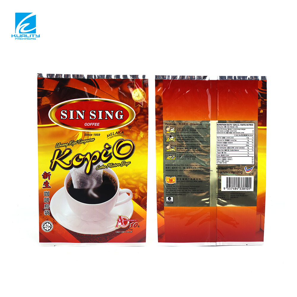 High Barrier Custom Coffee Bag | Laminated Plastic Back Seal Pouch for Freshness