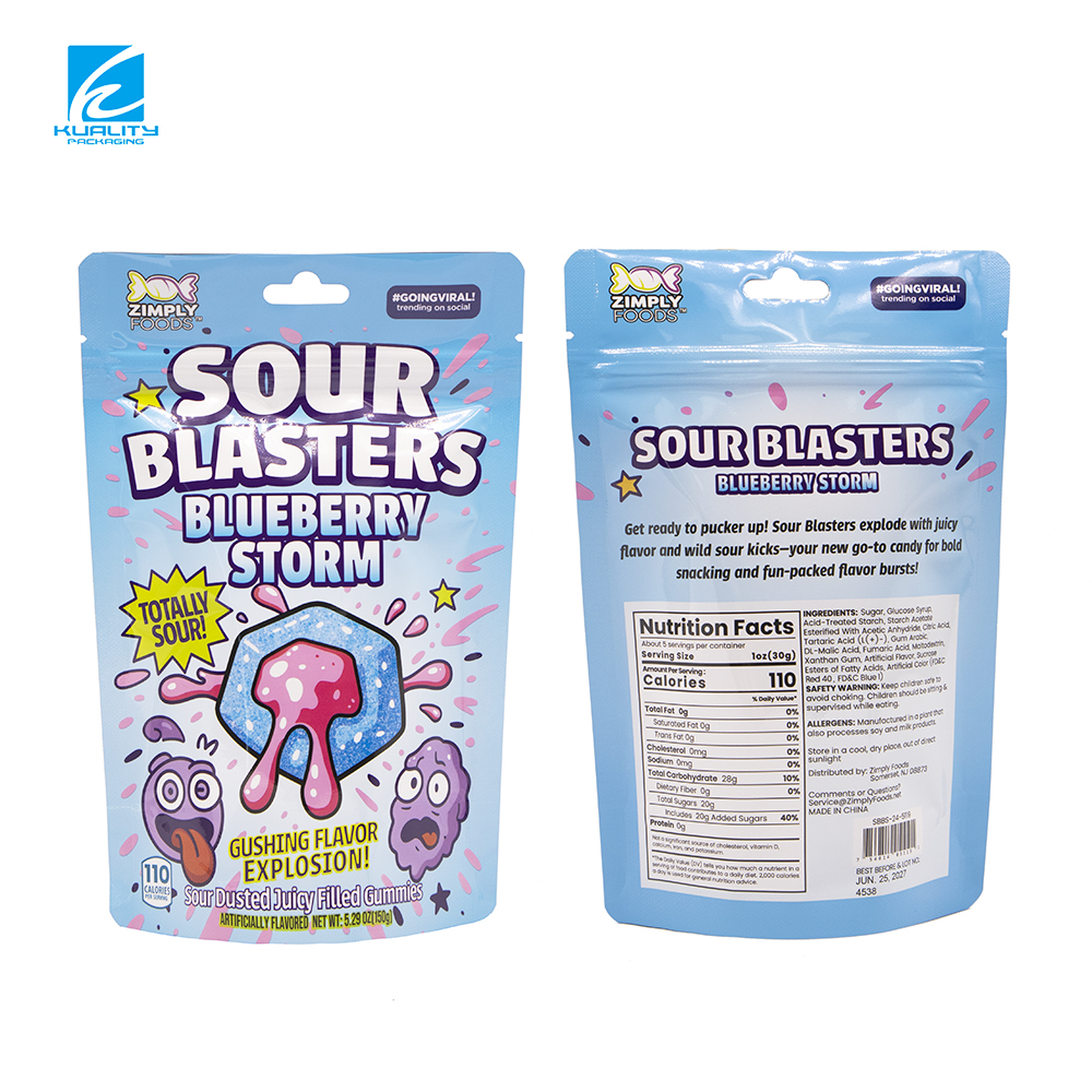Candy Packaging Stand-Up Ziplock Pouch – Custom Size & Printing Food Grade Bag for Sugar, Factory Direct